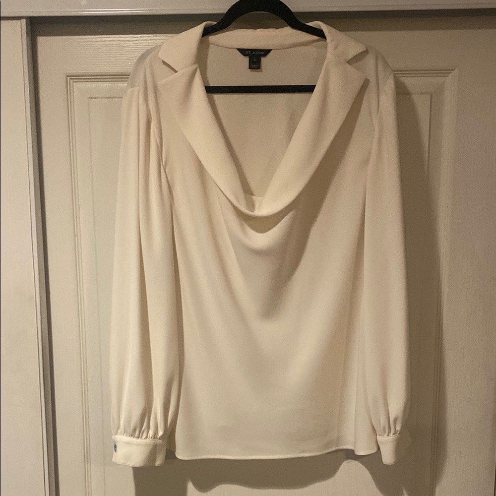 Elegant Cream Cowl Neck Blouse